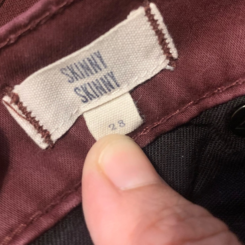 Madewell Skinny Skinny Burgundy Jeans Size 28 - Picture 5 of 14